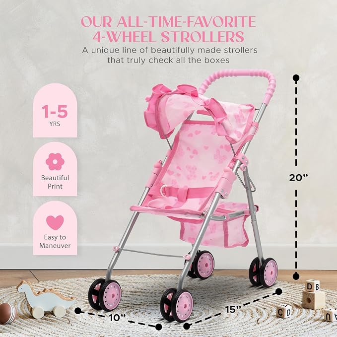 Baby Doll Stroller Bed and Swing Nursery Playset, Baby Doll Accessories - Image 3