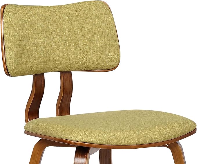 Armen Living Jaguar Mid-Century Dining Chair in Walnut Wood and Green Fabric - Image 9