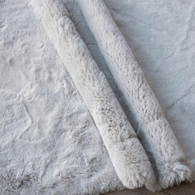 ORINOVA Washable Furry 5ft Round Area Rugs - Image 8