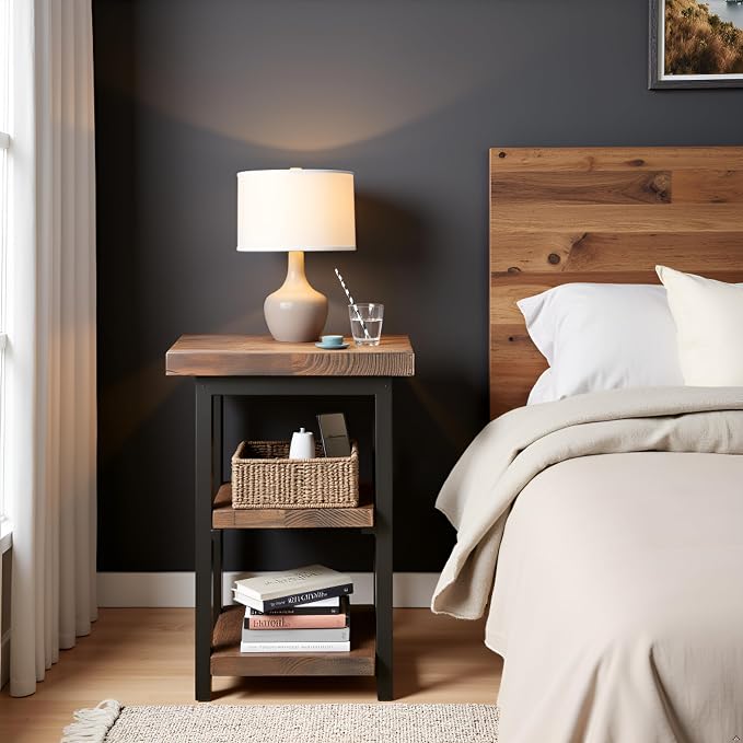 Alaterre Furniture Pomona Living Room 3-Tier Solid Wood End Table - Image 7