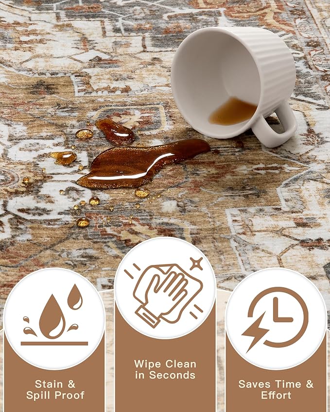 Madane Runner Rug 2'6''x8' Kitchen Runner, Hallway Runner Printed Vintage - Image 7