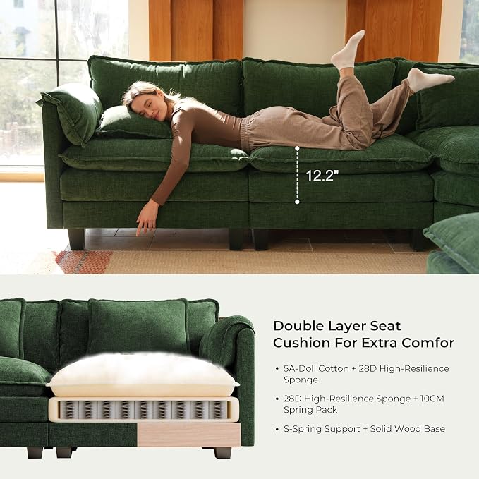 ELUCHANG Oversized 79" Modular Sectional Sofa Bed, Comfy Cloud Couch - Image 6