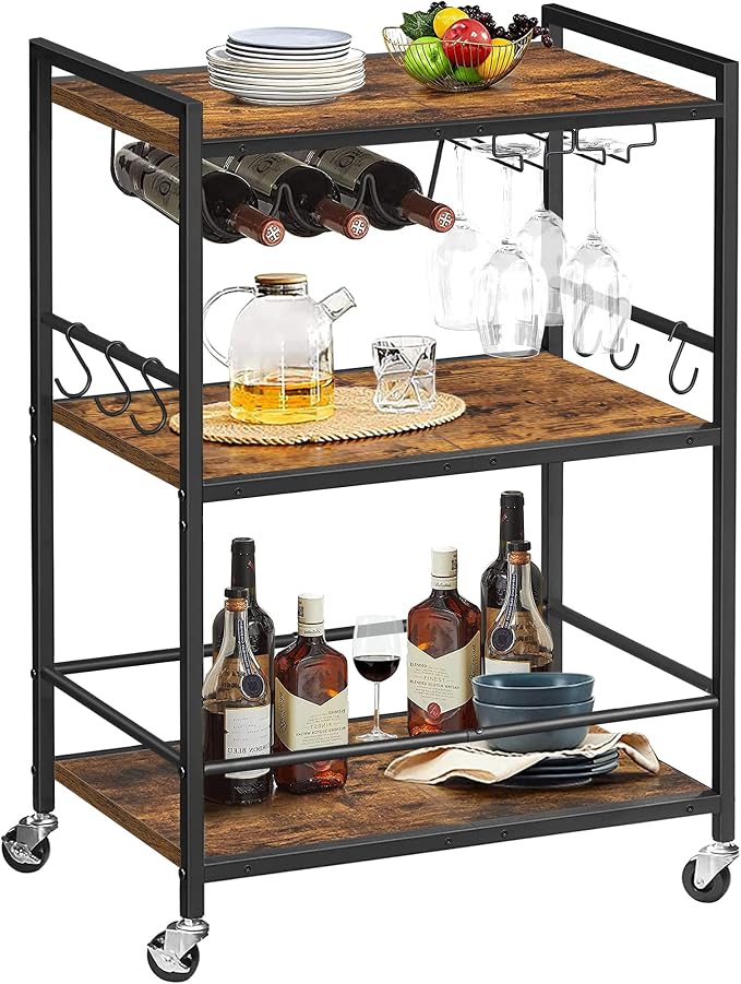 TUTOTAK Bar Cart, Serving Cart for Home, Microwave Cart, Drink Cart, Mobile - Image 8