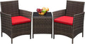 Greesum 3 Pieces Patio Furniture Sets Outdoor PE Rattan Wicker Chairs by BuynowfromGreesum