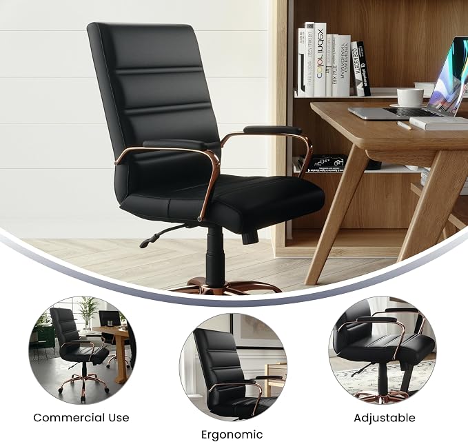 Flash Furniture Whitney Mid-Back Swivel LeatherSoft Desk Chair - Image 5