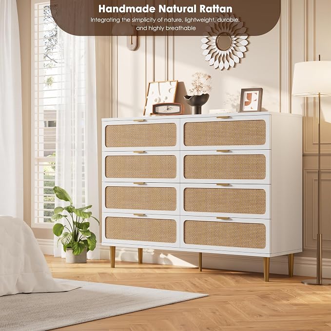 GarveeHome Rattan 8 Drawer Dressers - Image 7