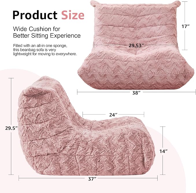Bean Bag Chairs for Adults Giant Bean Bag Chair Memory Foam BeanBag Chair Bean - Image 2