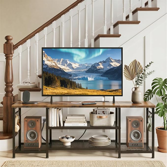 YGEOMER TV Stand for Up to 65 Inch TVs, Entertainment Center - Image 6
