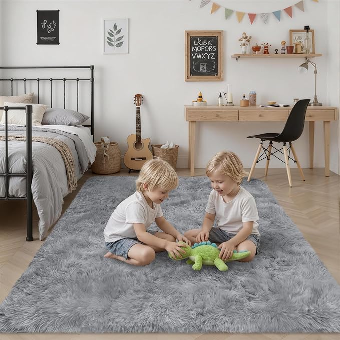Fluffy 5x7 Area Rugs for Living Room Bedroom: Ultra Soft Shag Rug Non-Slip - Image 7
