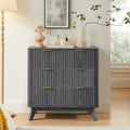 T4TREAM Fluted 3 Drawer Dresser, Curved Profile Design, Wood Drawer Organizer by T4TREAMFurniture