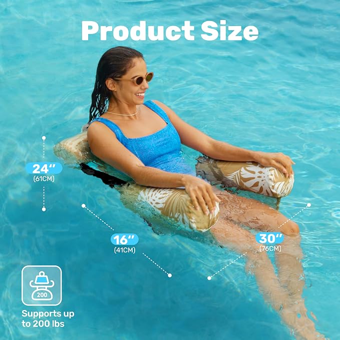 SLOOSH Inflatable Pool Floats Adult, 2 Packs Floating Lounge Chairs, Blow up - Image 5