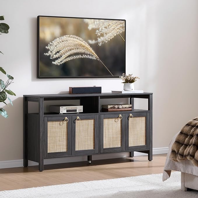 SICOTAS Rattan TV Stand for Television up to 65 Inch - Image 7