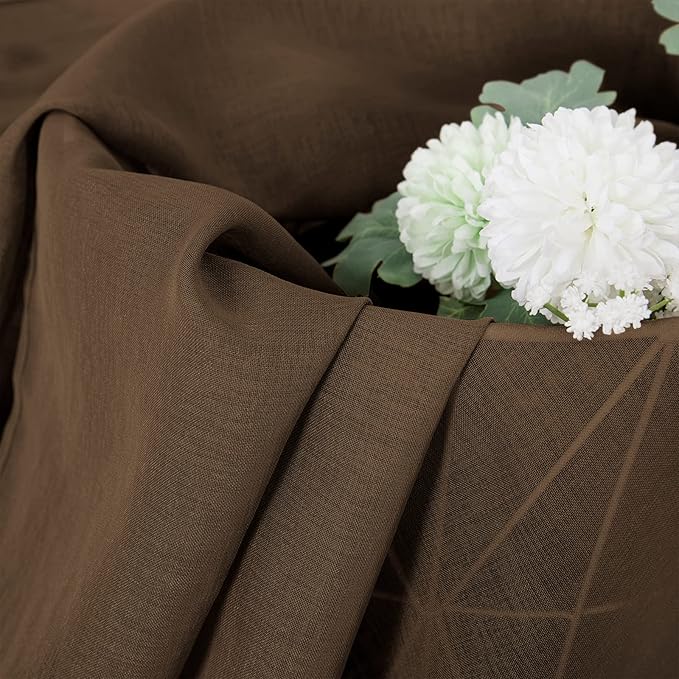 Tollpiz Short Sheer Curtains Linen Textured Living Room Curtain Sheers Light - Image 6