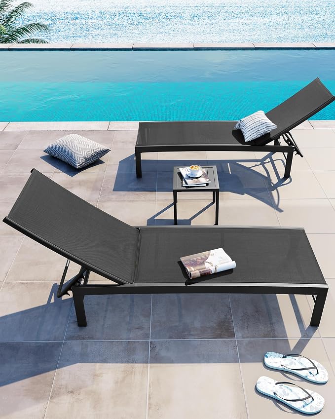 Crestlive Products 2PCS Chaise Lounge Chairs Outdoor - Image 2