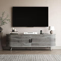 63 inch TV Stand with Power Outlet, Fluted Entertainment Center by Unknown