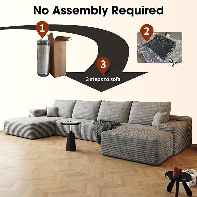 136" Sectional Couches for Living Room Cloud Couch Sofa - Image 7