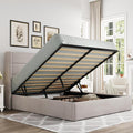 Allewie Queen Size Lift Up Storage Bed, Modern Wingback Headboard, Hydraulic by Allewie
