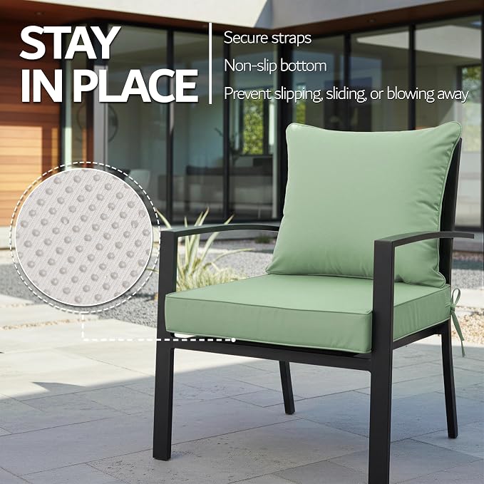 22x22 Inch Patio Chair Cushions Set of 2, Outdoor Furniture Cushions - Image 5