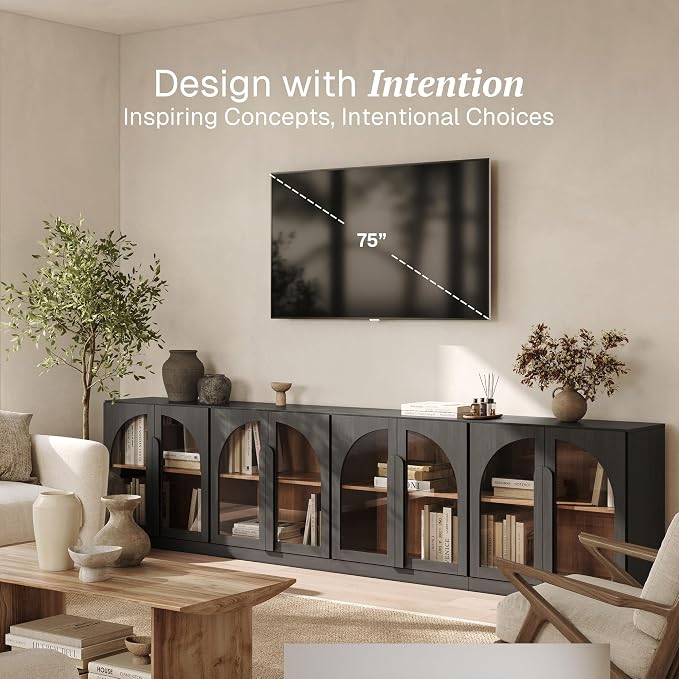 BELLEZE Bijou Set of 4 Wall-to-Wall Storage Cabinets - Image 3