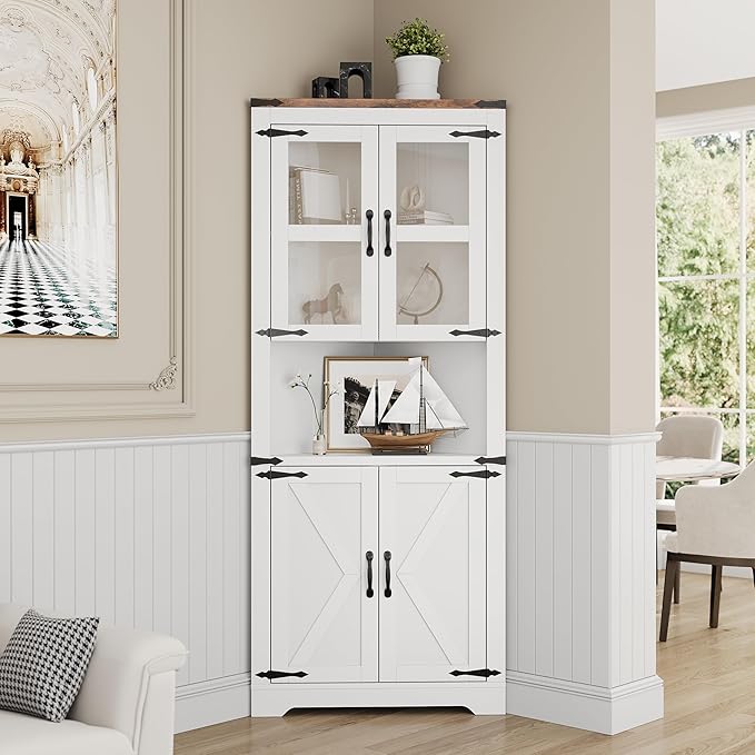 GarveeHome 67 in Tall Corner Storage Cabinet - Image 6
