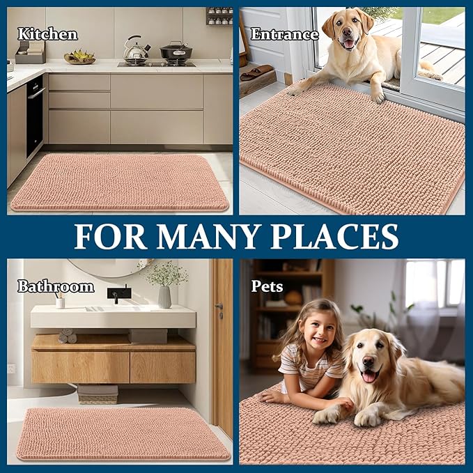 OLANLY Dog Door Mat for Muddy Paws 50x30, Absorbs Moisture and Dirt, Absorbent - Image 8