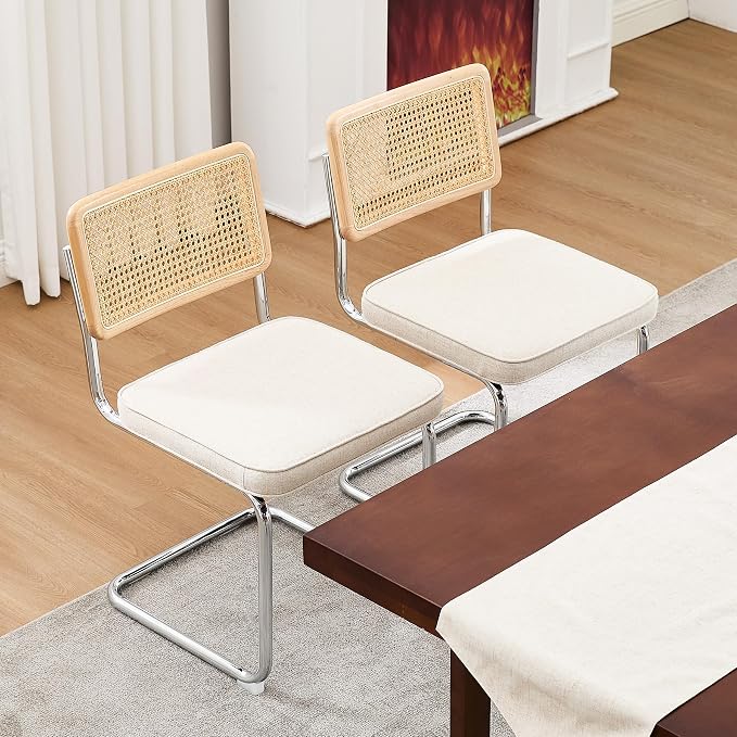 Zesthouse Natural Rattan Dining Chairs Set of 6, Mid Century Cane Dining Room - Image 7