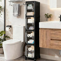 4-Tier Tall Narrow Storage Cabinet, Slim Bathroom Storage Cabinet by Lifelongpal