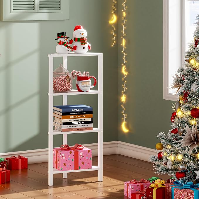 TUTOTAK Corner Shelf, 4-Tier Corner Bookshelf - Image 3