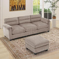 HAOMARKETS Corduroy 2-Piece Sofa Set, Upholstered Ottoman and 3-Seater Sofa by HAOMARKETS