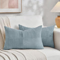 Fancy Homi 2 Packs Light Blue Lumbar Decorative Throw Pillow Covers 16x26 Inch by Fancy+Homi
