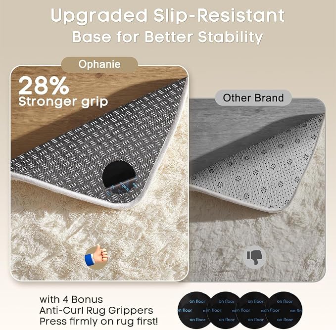 Ophanie Small Rug Washable Non Slip Throw Bedside Area Rugs, Fluffy Soft Mini - Image 4