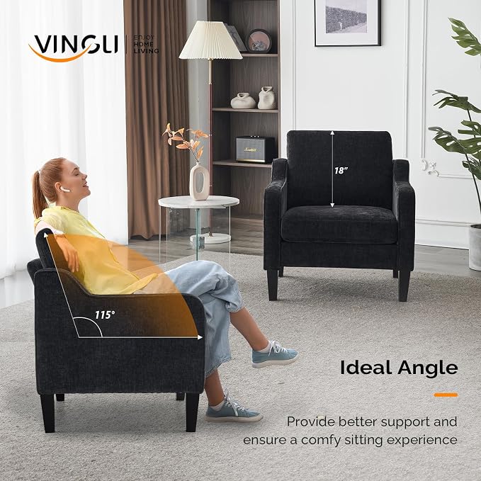 VINGLI Mid Century Modern Accent Chairs - Image 5