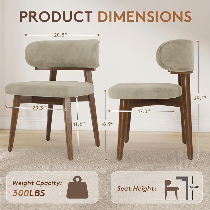 Dining Chairs Set of 4, Modern Upholstered Dining Chairs, Wooden Kitchen Chairs - Image 2