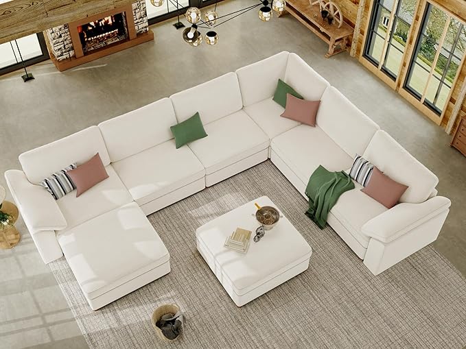 EASE MOOSE Oversized Sectional Modular Sofa，Comfty U Shape Sectional FSC - Image 3