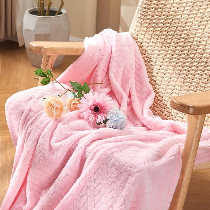 inhand Super Soft Pink Cute Throw Blanket, Cozy Plush Fleece Blanket Throw Size - Image 2