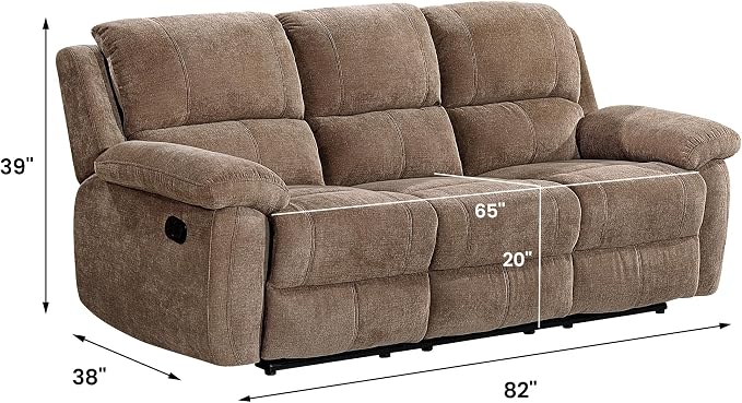 Betsy Furniture Modern Fabric Recliner Sofa Set, Loveseat w/Console, Recliner - Image 2