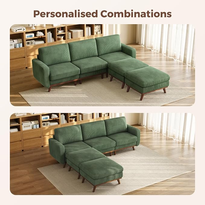 Vesgantti 97" Modular Sectional Sofa Green, U-Shaped Couch - Image 7