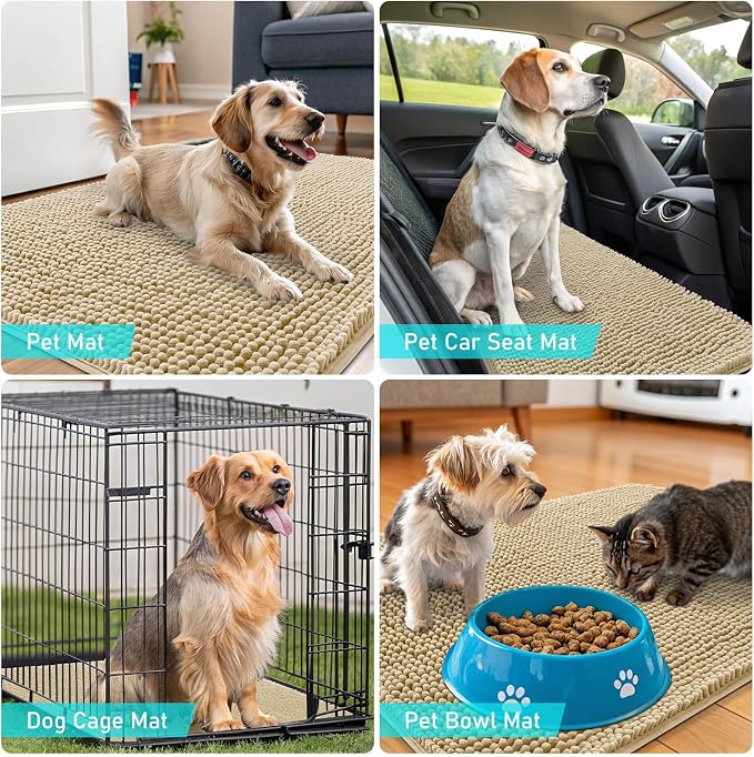 OLANLY Dog Door Mat for Muddy Paws 24x16, Absorbs Moisture and Dirt, Absorbent - Image 7