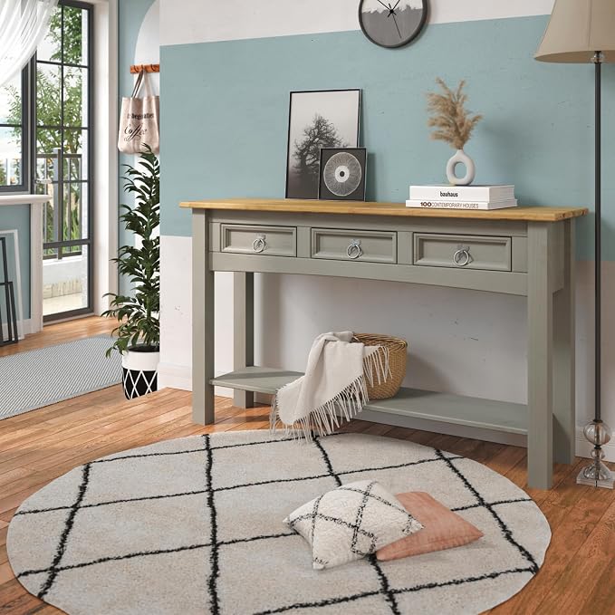 Furniture Dash Solid Wood Hall Table Console 47.9" W, 12.6" D, 28.8" H - Image 8