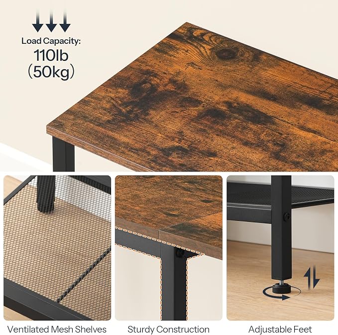 HOOBRO TV Stand with Charging Station to 55 Inches, LED Entertainment Center - Image 7