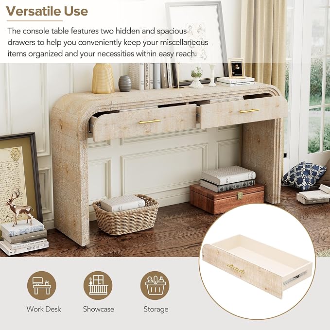 59'' Retro Console Table Farmhouse Sofa Table Entryway Table - Image 8