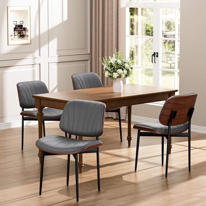 YaFiti Dining Chairs Set of 6, Dining Room and Kitchen Chairs, Mid Century - Image 8
