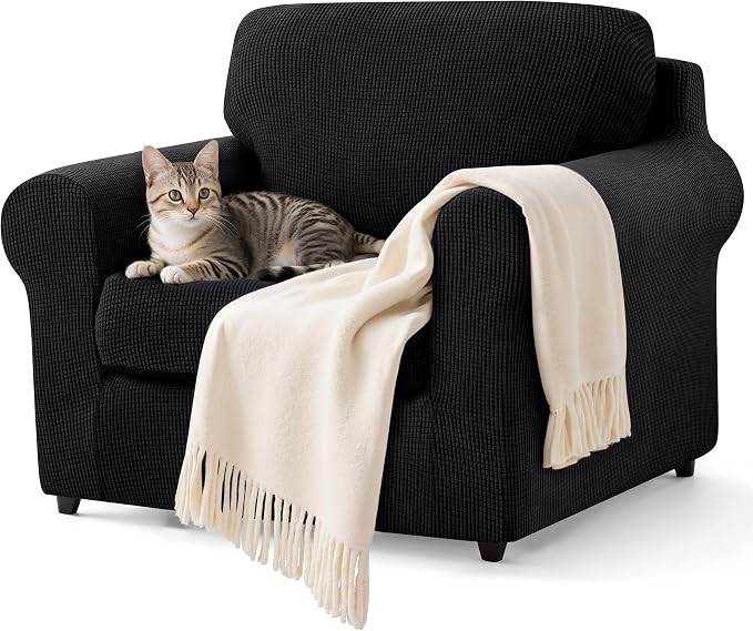 SUBRTEX 3 Pieces Stretch Sofa Slipcover Sets Couch Cover Sets Backrest Cushion by Subrtex