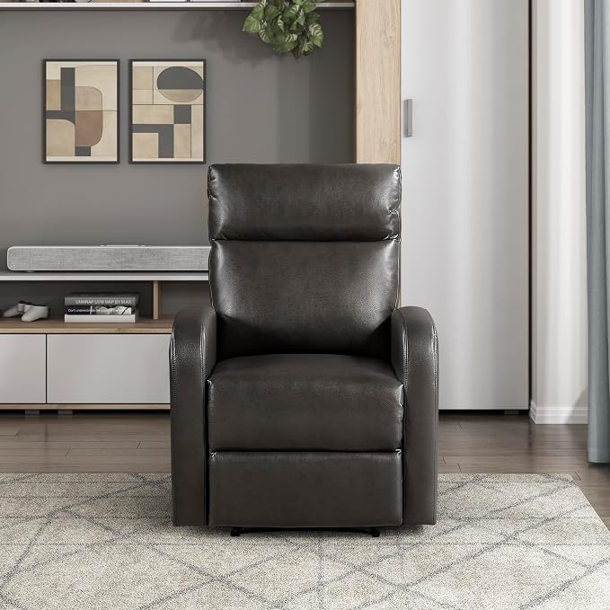Lexicon Manual Recliner Chair, Faux Leather Reclining Chair, Wall Hugger - Image 7
