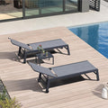 PURPLE LEAF Outdoor Chaise Lounge Set of 2 Aluminum Patio Lounge Chair by PURPLELEAF