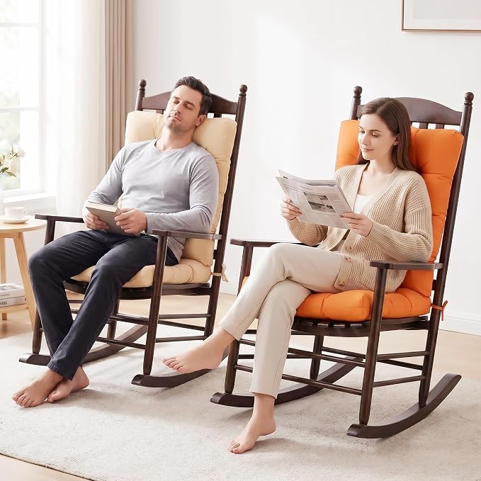 Chair Cushion Set for Rocking Chair, Rocking Chair Cushion, Overstuffed Seat - Image 2