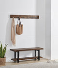 Alaterre Furniture Pomona Entryway Bench and Coat Hook Set – Modern Rustic by AlaterreFurniture