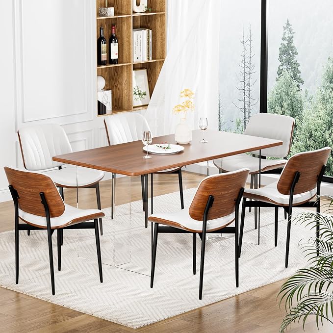 YaFiti Dining Chairs Set of 6, Dining Room and Kitchen Chairs, Mid Century by YaFiti