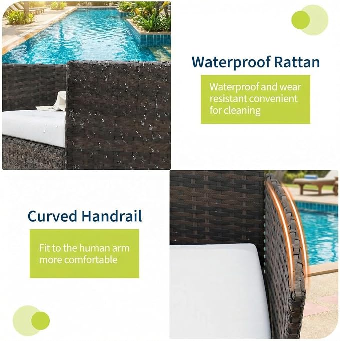 GarveeHome 3-Piece Patio Bistro Set, PE Rattan Outdoor Conversation Furniture - Image 6