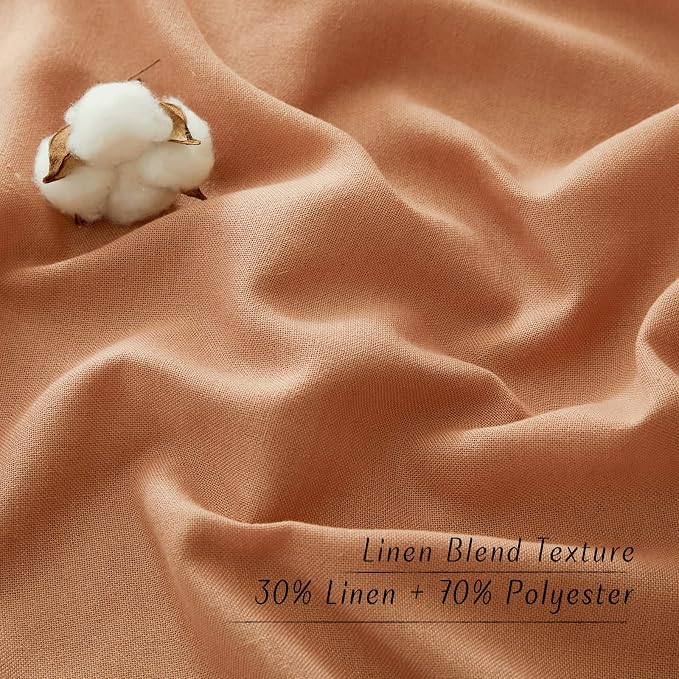 NICETOWN Linen Flax Semi Sheer Curtains 92" Length, Grommet Window Treatments - Image 2